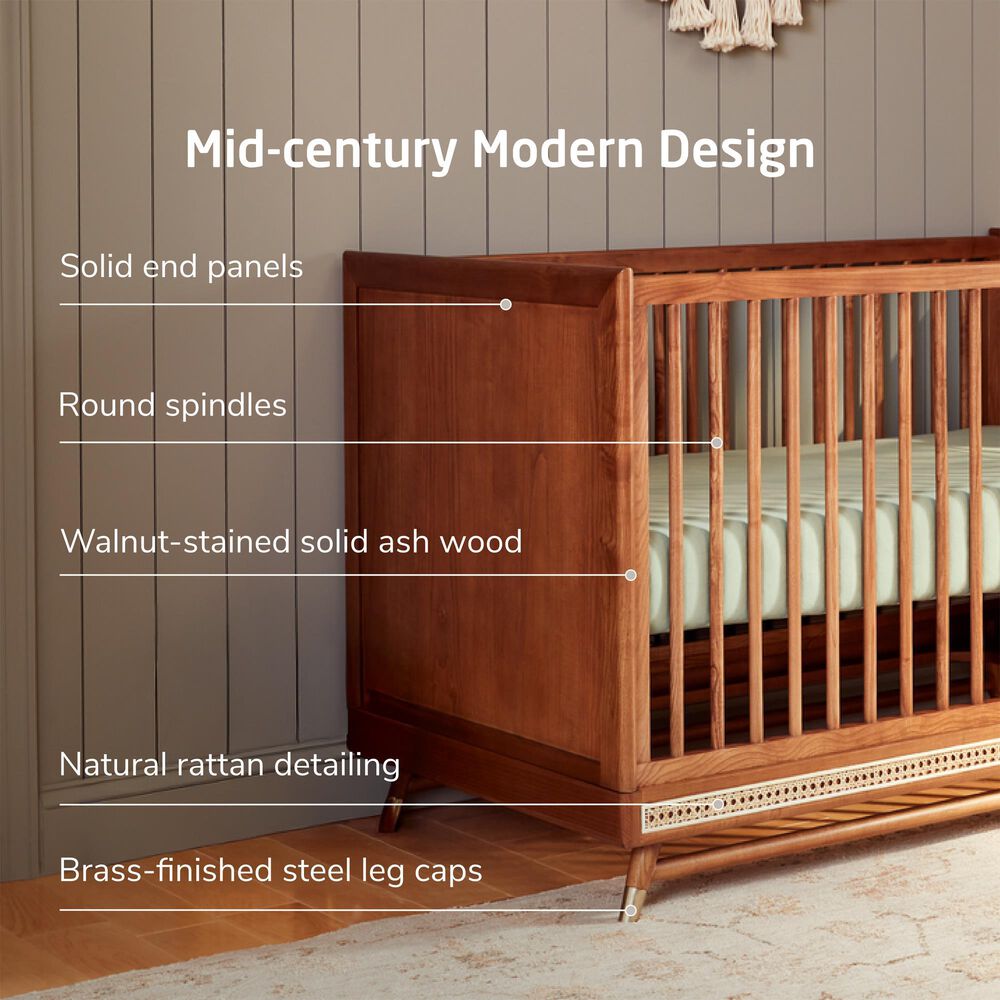 Maxi Cosi Everheart 4-in-1 Convertible Crib in Walnut Ash, , large