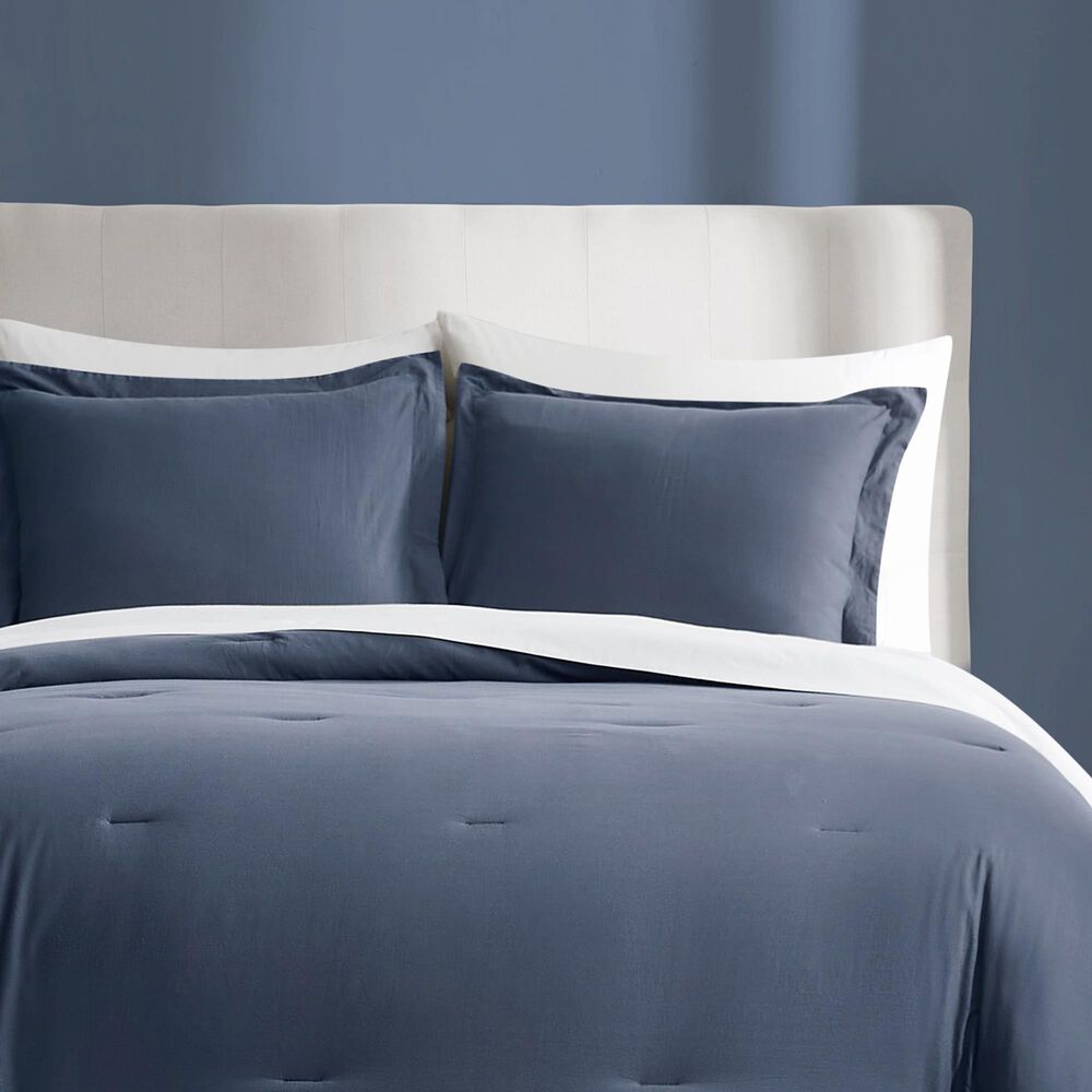Pem America Essential Cotton 3-Piece King Comforter Set in Blue, , large