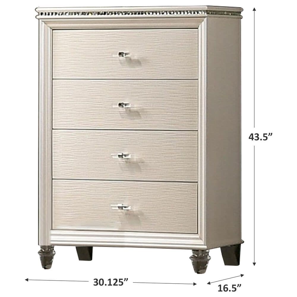Furniture of America Allie 4-Drawer Chest in Pearl White, , large