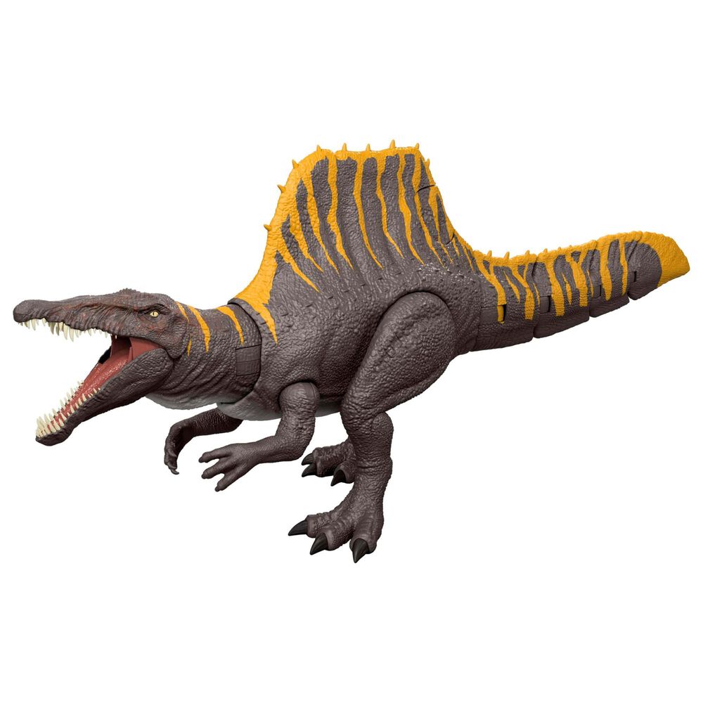 Jurassic World Rebirth Tail Thrasher Spinosaurus Action Figure in Brown and Yellow, , large
