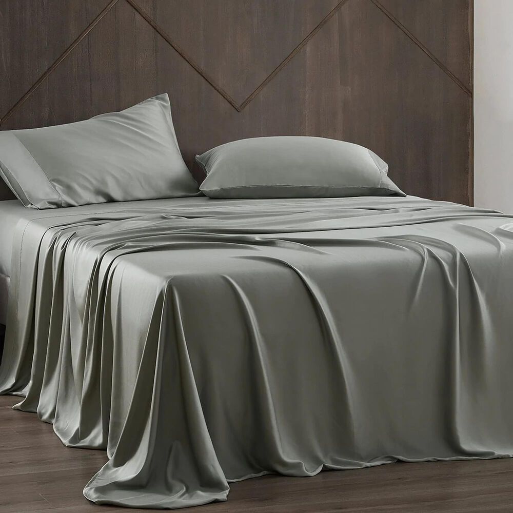 HiEnd Accents Lyocell 4-Piece King Sheet Set in Sage, , large