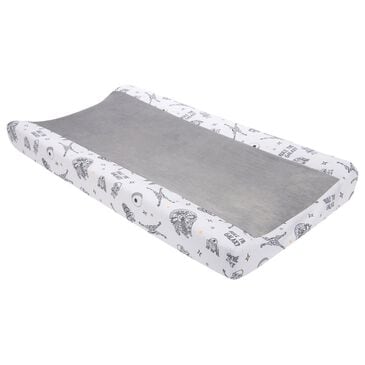 Lambs & Ivy Star Wars Millennium Falcon Changing Pad Cover in White and Gray Soft, , large