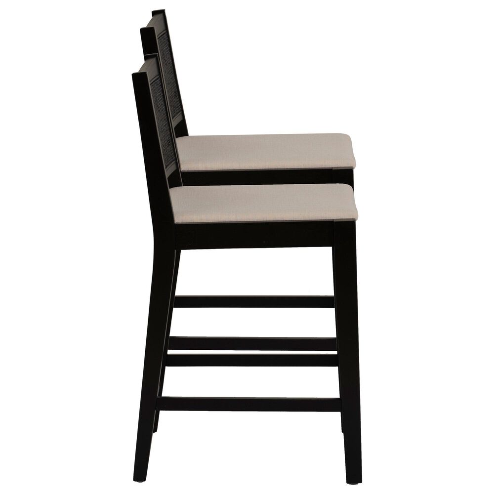 Linon Home Decor Bauer Counter Stool in Black (Set of 2), , large