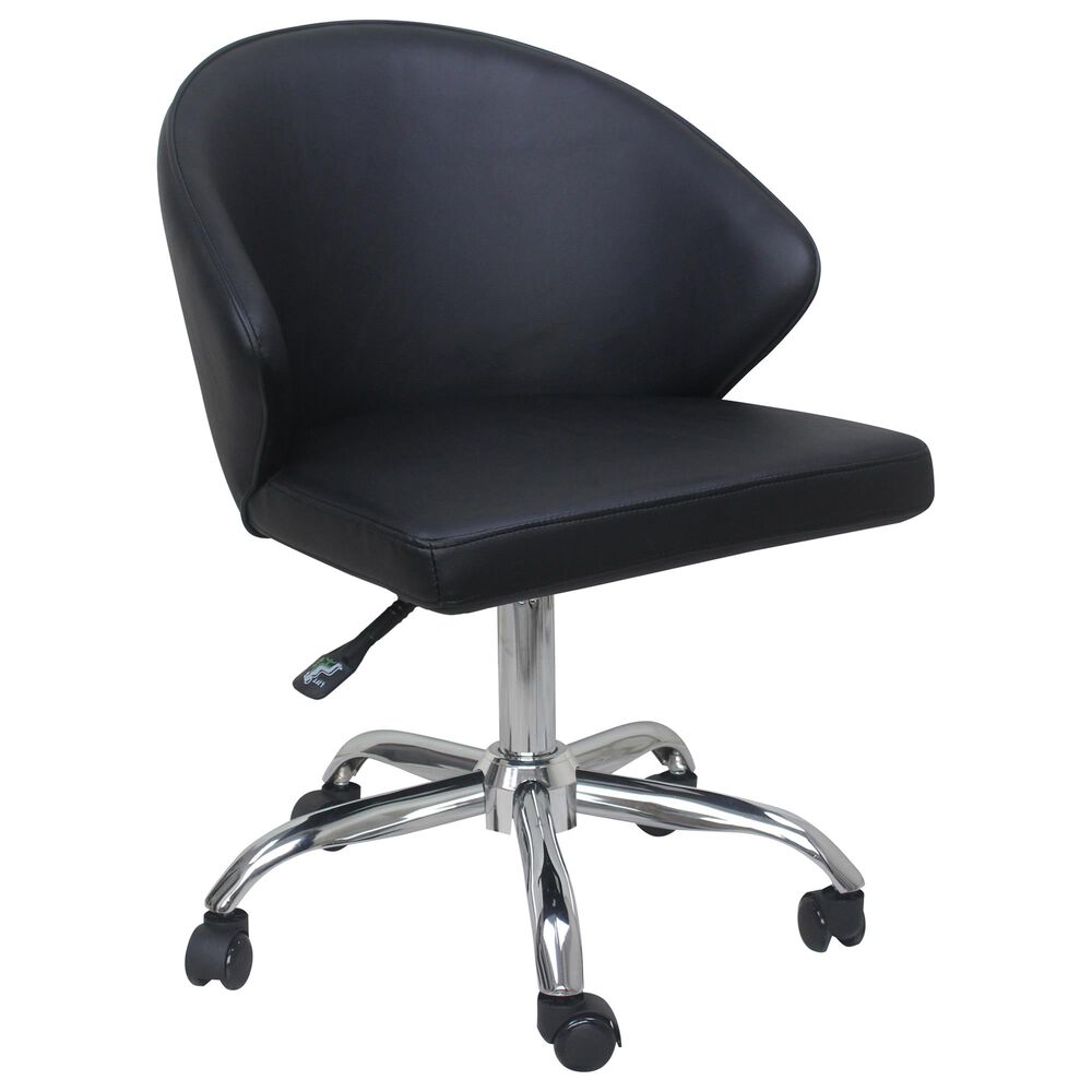 Moe's Home Collection Albus Swivel Office Chair in Black, , large