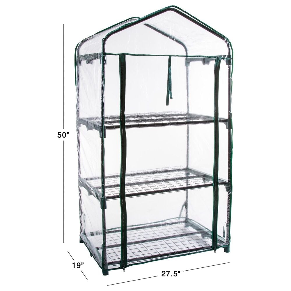 Timberlake Pure Garden 3-Tier Greenhouse in Green/Clear, , large