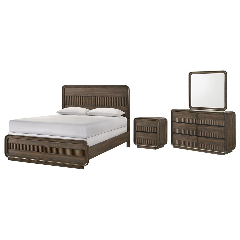 Crown Mark Kinkaid 4 Piece King Bedroom Set in Brown, , large