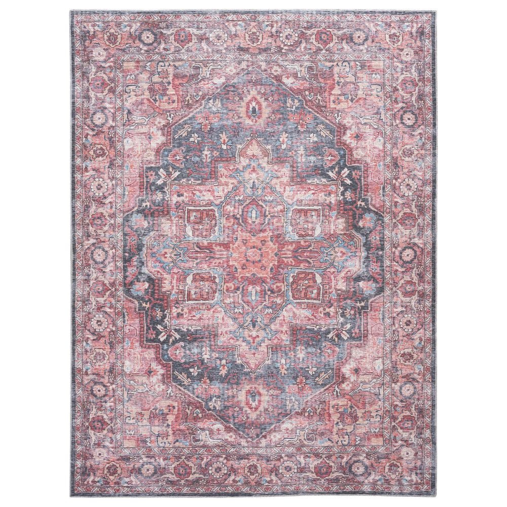 57 Grand by Nicole Curtis Series 1 Brick Red and Blue 9&#39;2&quot; x 12&#39; Area Rug, , large