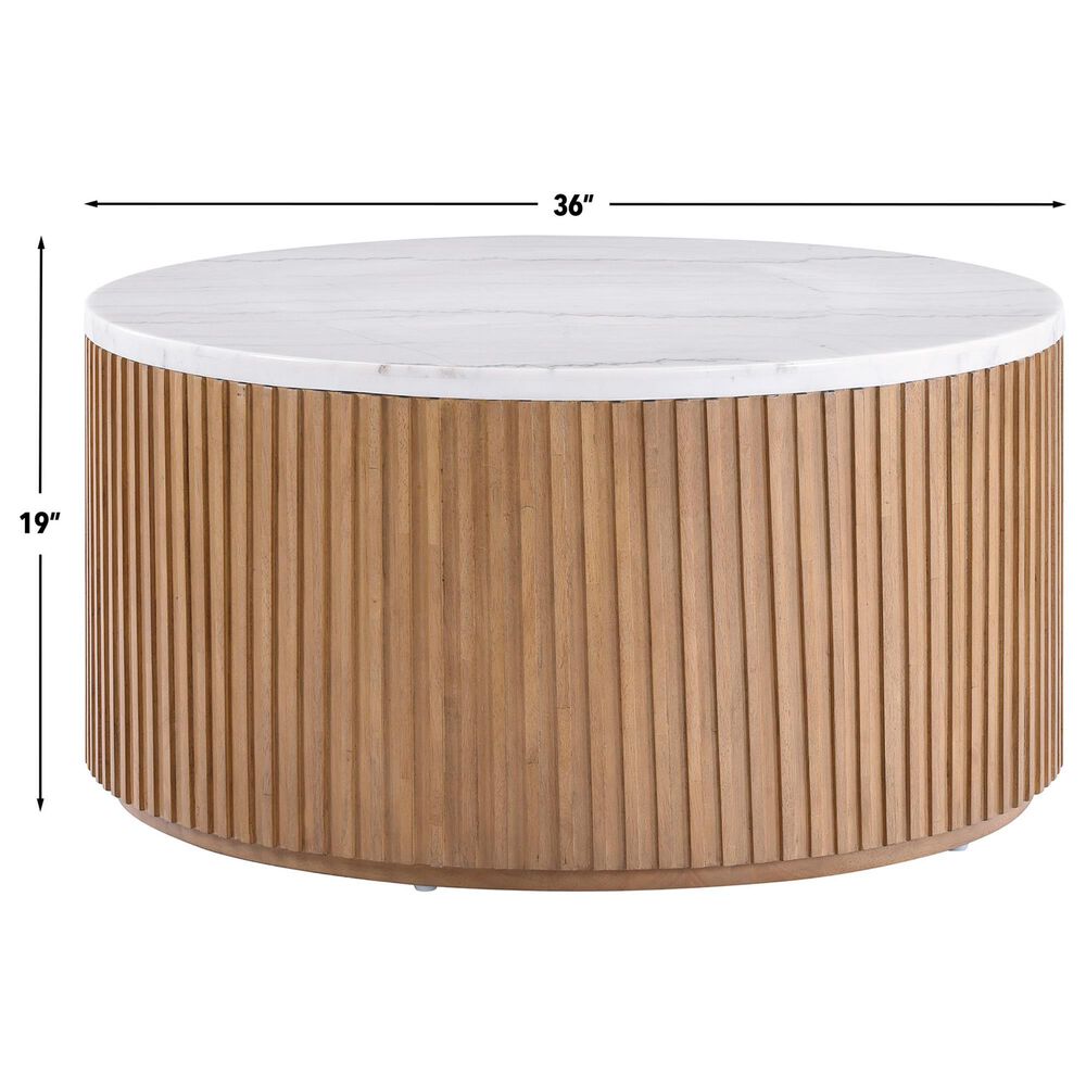 Crystal City Colvin Coffee Table in Warm Toffee and White, , large