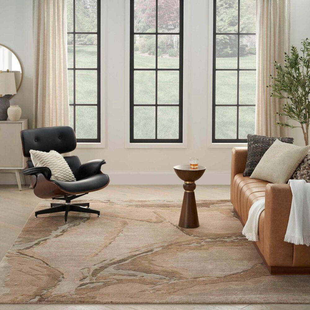 Nourison Silk Shadows 5&#39;6&quot; x 7&#39;5&quot; Beige and Silver Area Rug, , large