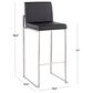 LumiSource Fuji Stackable Barstool with Camel Faux Leather in Stainless Steel (Set of 2), , large