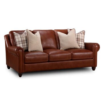 Sienna Designs 91" Leather Sofa in Chestnut, , large
