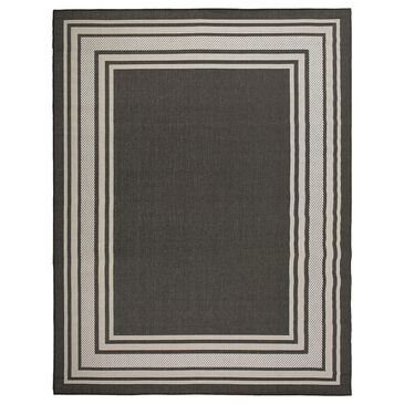 Nourison Horizon HOZ03 Black 8" x 10" Indoor/Outdoor Area Rug, , large