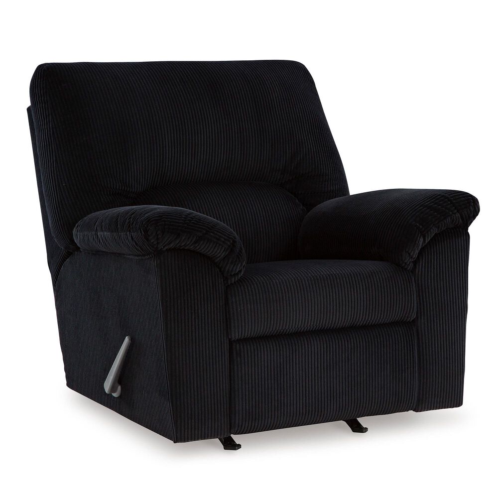 Ashley SimpleJoy Rocker Recliner in Onyx, , large