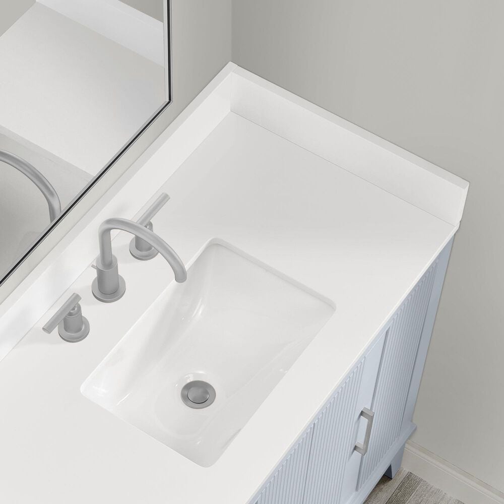 37B Fenwick 36" Single Bathroom Vanity in Soft Blue with Glossy White Composite Stone Top and Backsplash, , large