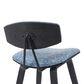 Armen Living Fox Counter Height Stool with Speckled Blue Upholstery in Black Brushed, , large