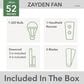 Hunter Zayden 52" Ceiling Fan with LED Light in Matte Silver, , large
