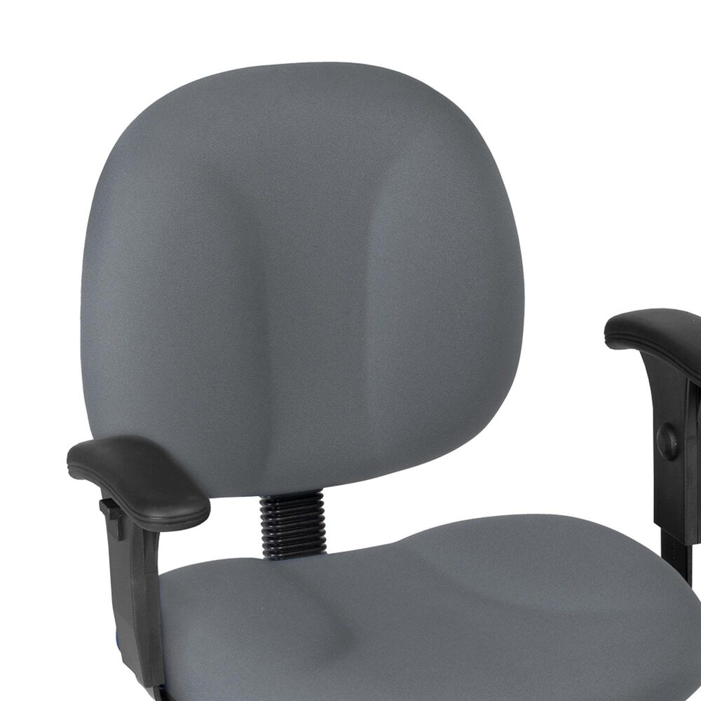 Regency Global Sourcing Comfort Series Swivel Computer Task Chair with Adjustable Arms and Drafting Kit in Grey, , large