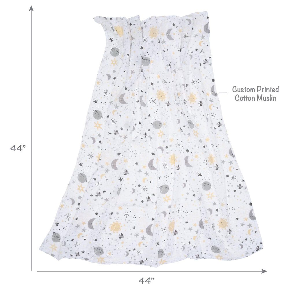 Lambs &amp; Ivy Little Star 2-Piece Muslin Swaddle Blanket Set in White, , large