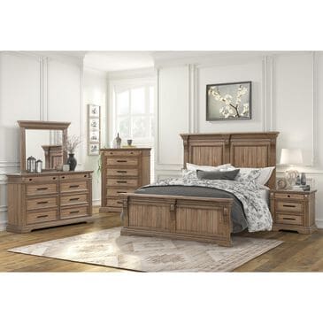 Lifestyle 5-Piece Queen Panel Bedroom Set in Light Brown, , large