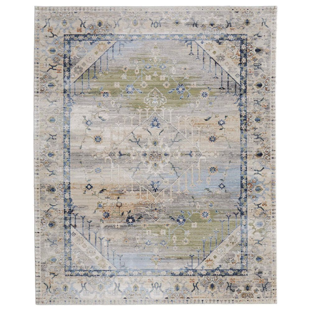 Feizy Melrose 2"6" x 7"3" Ivory and Green Runner, , large