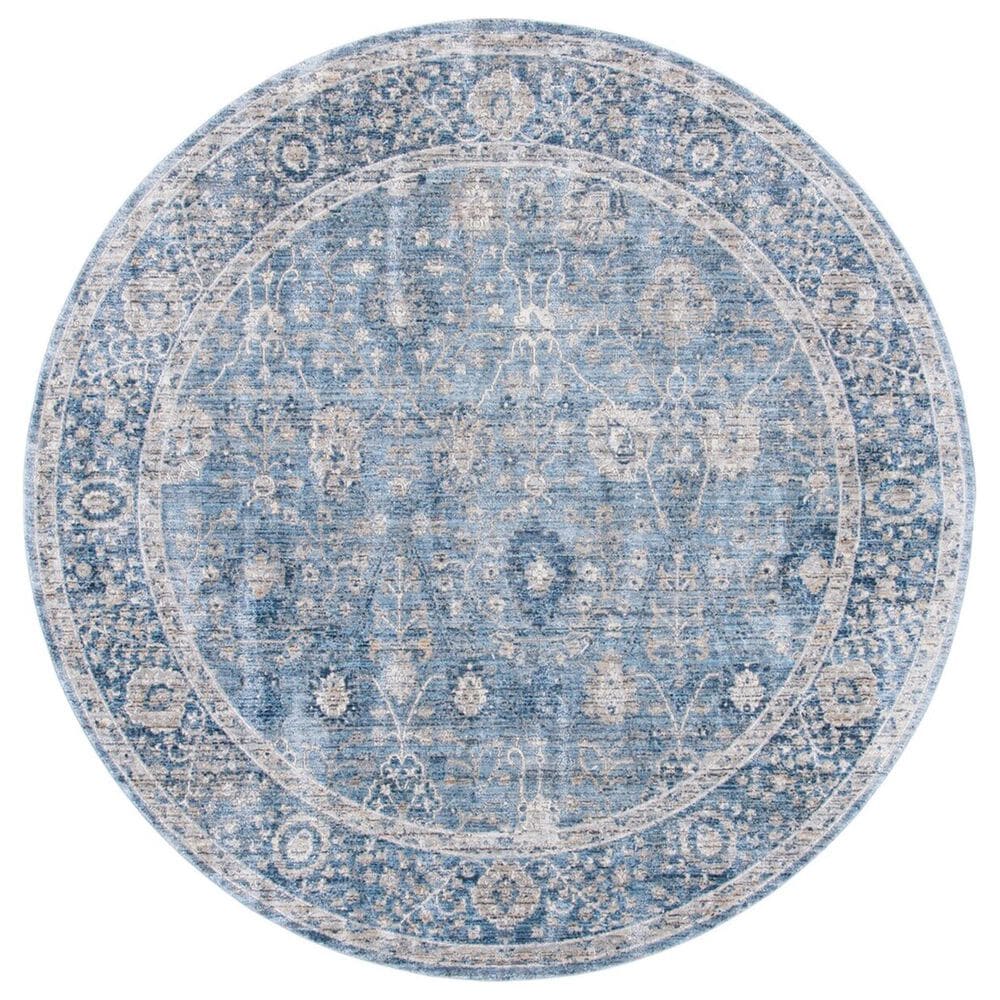 Safavieh Dream DRM408J 6"7" Round Grey and Turquoise Area Rug, , large