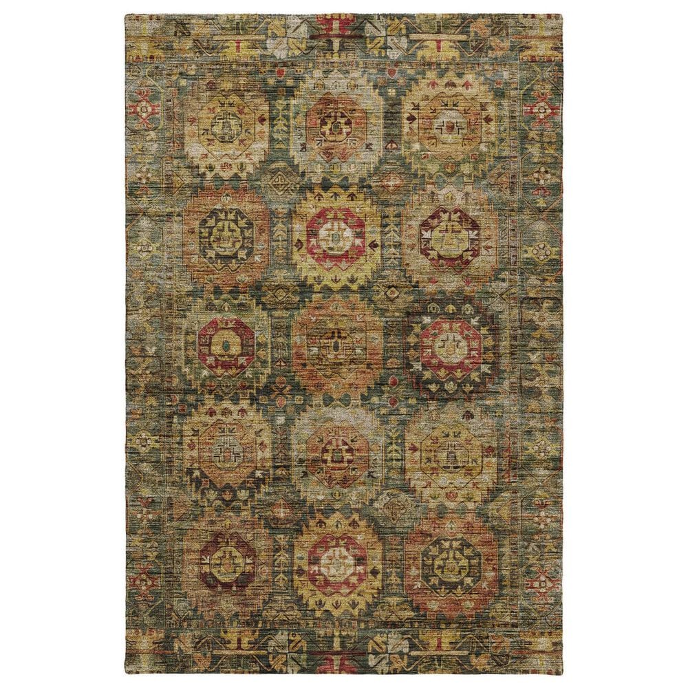 Dalyn Rug Company Silk Road Fern, Olive, Copper, Gold, Paprika, Ivory and Beige 10" x 14" Area Rug, , large