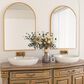 HOMLUX 20" x 30" Arched Mantle Mirror in Gold, , large