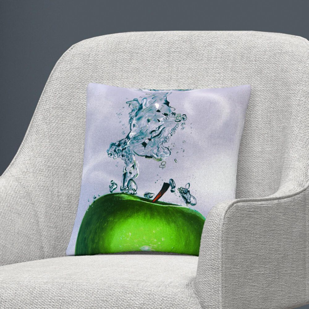 Timberlake Roderick Stevens 'Apple Splash II' 16 x 16 Decorative Throw Pillow, , large