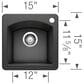 Blanco Diamond 15" Dual Mount Bar Sink in Anthracite, , large