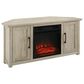 Crosley Furniture Camden 48" Corner TV Stand with Fireplace in Frosted Oak, , large