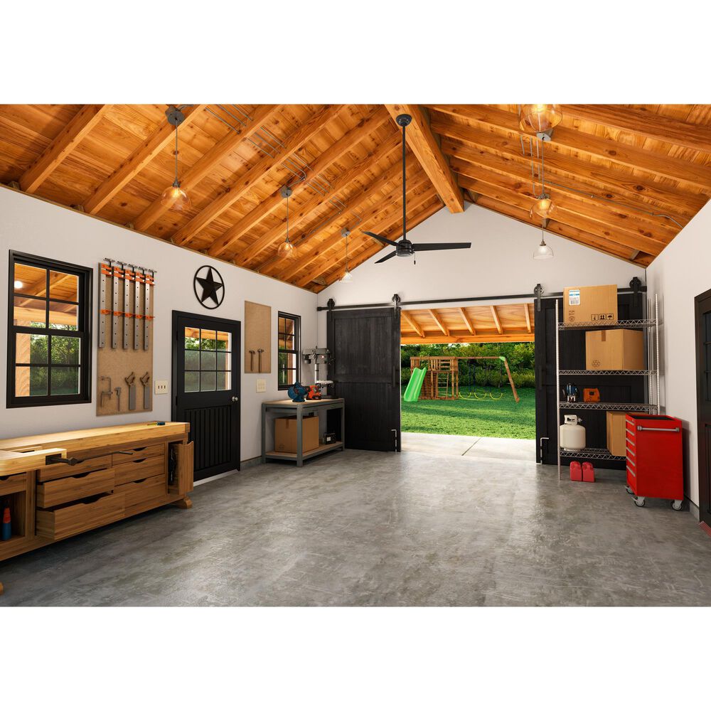 Hunter Cassisus 52&quot; Outdoor Ceiling Fan in Matte Black, , large