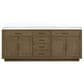 Lexora Home Abbey 84" Double Bathroom Vanity in Grey Oak with 2 cm White Cultured Marble Top and Rectangular Sinks, , large