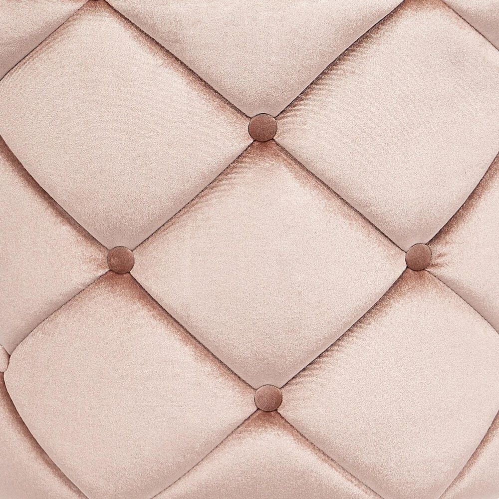 Impressions Vanity Pearl Tufted Vanity Chair with Pink Cushion in Silver, , large