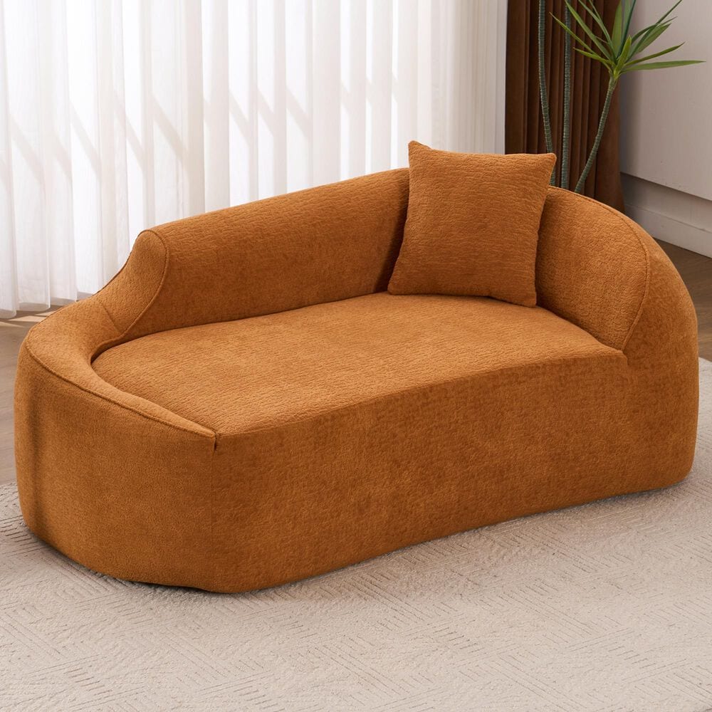Hearth and Haven Chaise Lounge Chair in Orange, , large