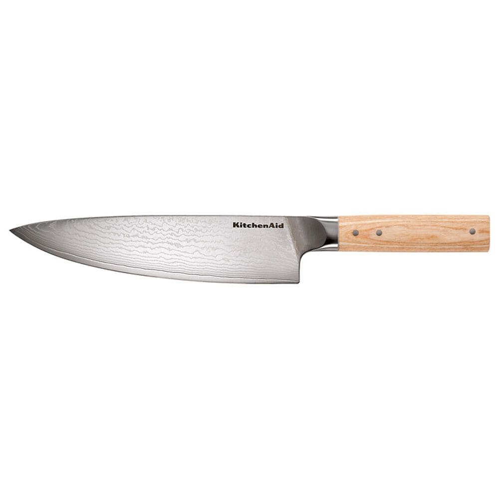 KitchenAid Premium 8" Damascus Chef Knife in Blonde and Stainless Steel, , large