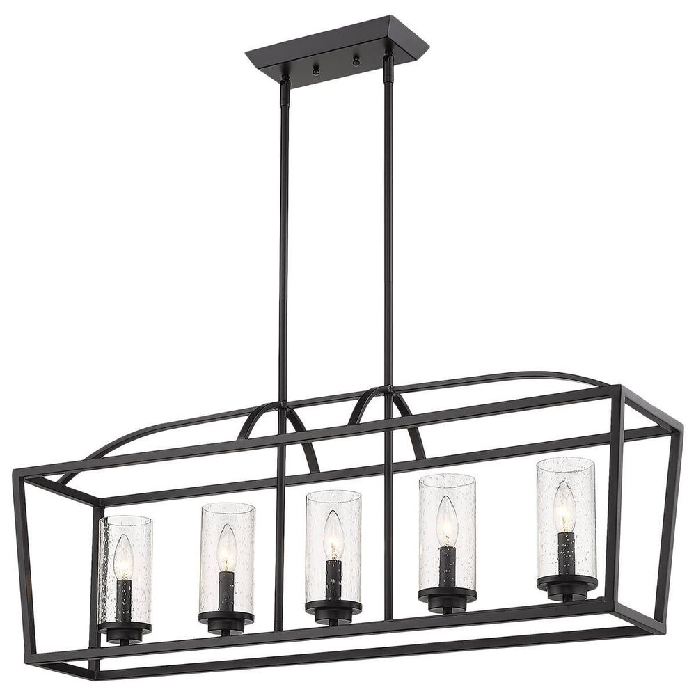 Golden Lighting Mercer 5-Light Linear Pendant in Matte Black, , large