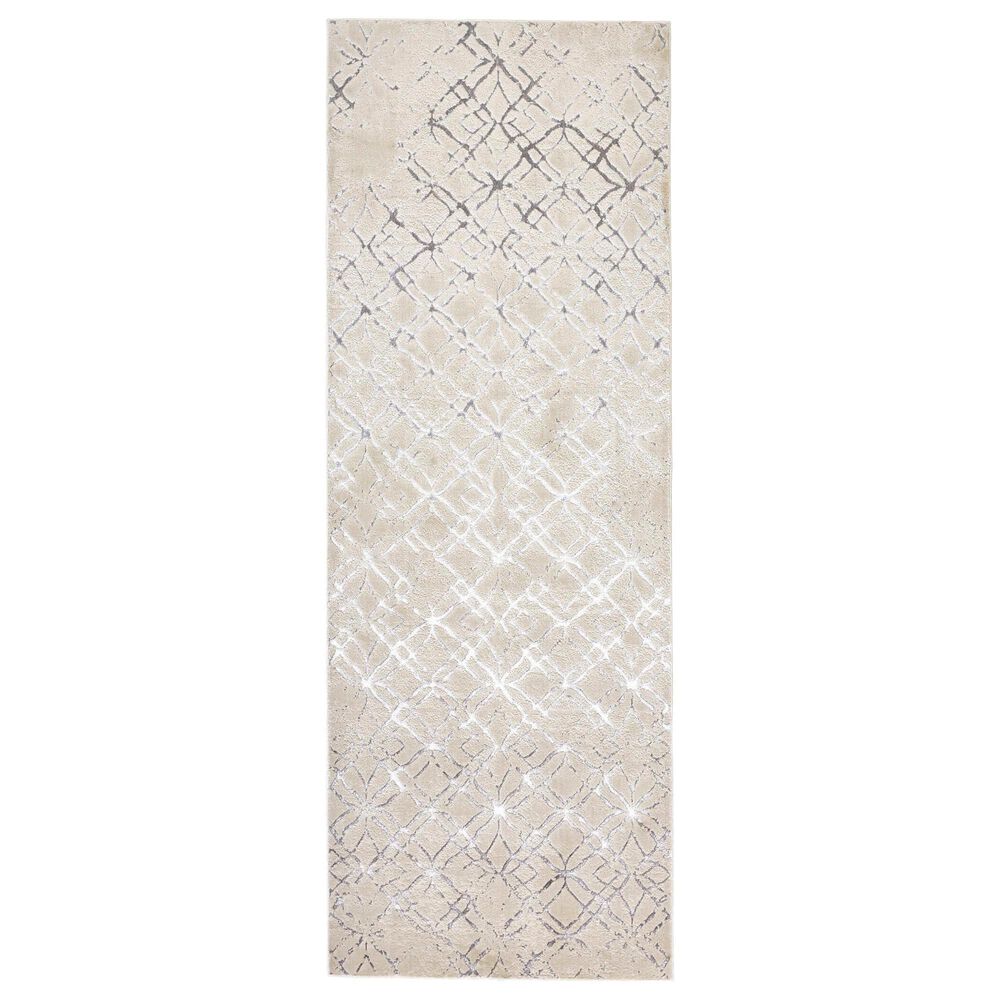 Feizy Micah 2"10" x 7"10" Beige and Silver Runner, , large