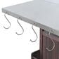 HOMLUX 40.5" Outdoor Kitchen Island with One Drawer in Brown and Stainless Steel, , large