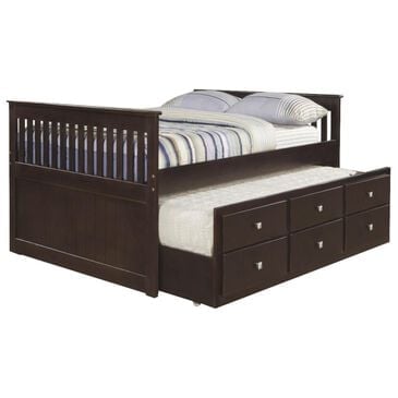 Forest Grove Twin Bed with Trundle in Dark Cappuccino, , large