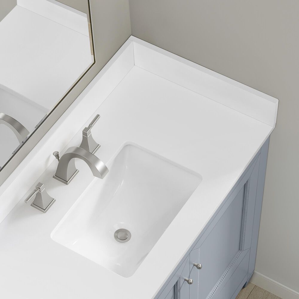 37B Claudine 36" Single Bathroom Vanity in Soft Blue with Glossy White Composite Stone Top and Backsplash, , large