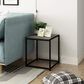 HOMLUX 1-Tier End Table in French Oak Grey and Black, , large