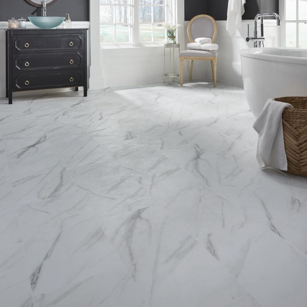 Mannington Legacy White and Gray 12 x 24 Luxury Vinyl Tile