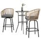 Hearth and Haven 3-Piece Outdoor Patio Bar Set with Gray Cushion in Black, , large