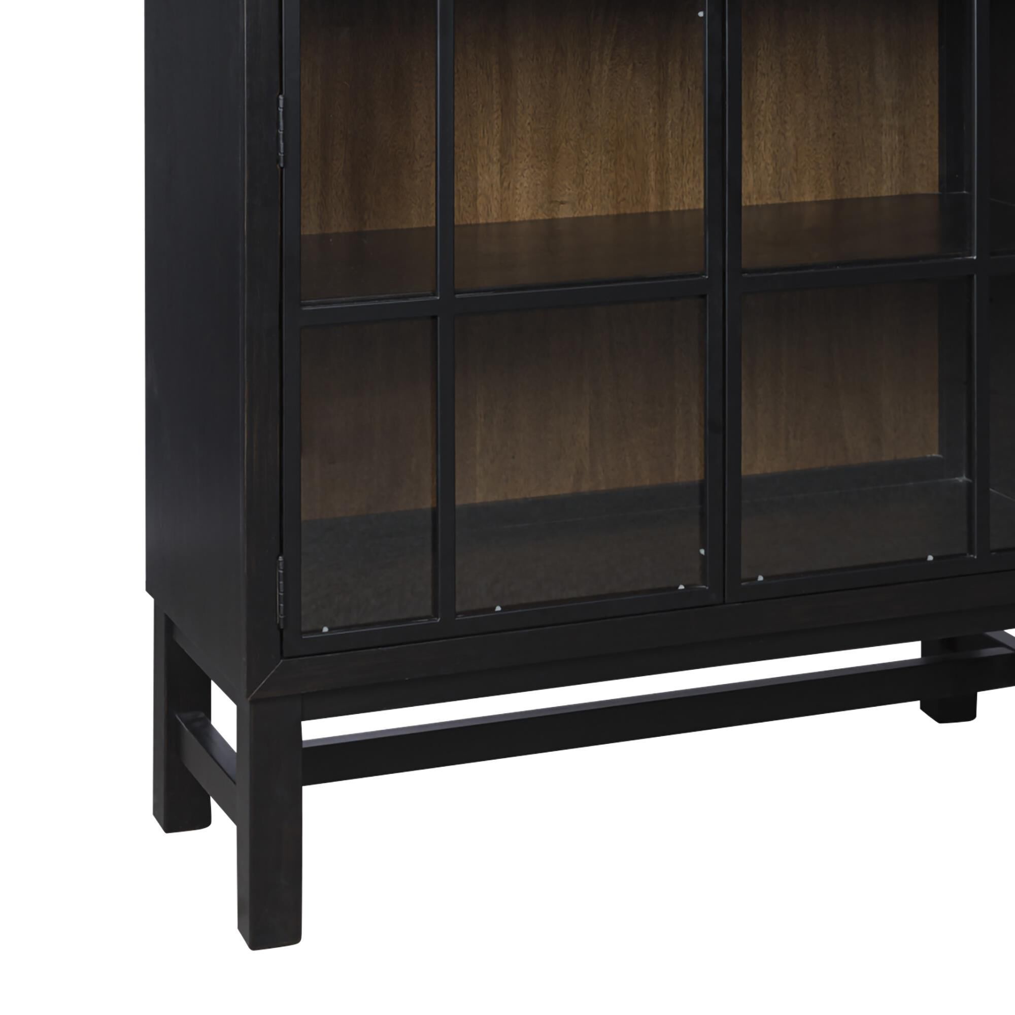Ashley Greddinton Display Cabinet in Black and Medium Brown