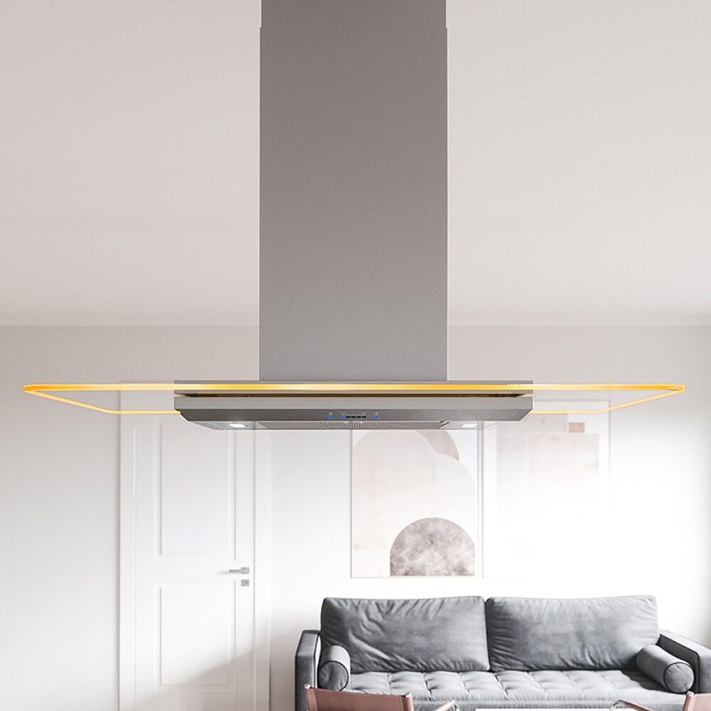 Zephyr 42" Verona Color Changing Island Mount Range Hood in Stainless Steel, , large