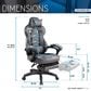 Rta Products Llc Fully Reclining Executive Office Chair with Footrest in Black and Grey, , large