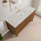 James Martin Laurent 60" Single Bathroom Vanity in Honey Oak with 3 cm Eternal Jasmine Pearl Silestone Top and Rectangular Sink, , large