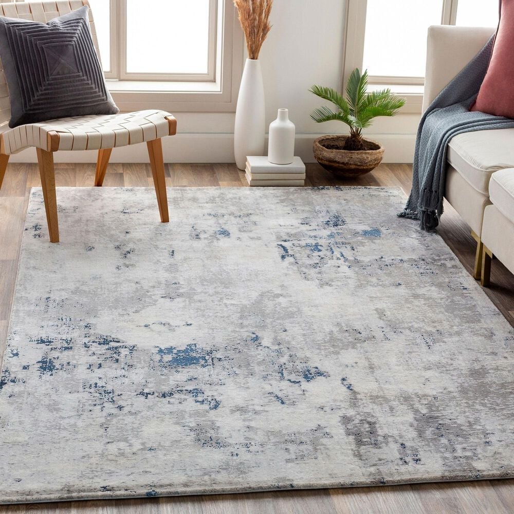 Surya Aisha 7&#39;10&quot; x 10&#39;2&quot; Charcoal, Light Gray, Blue and Off-White Area Rug, , large