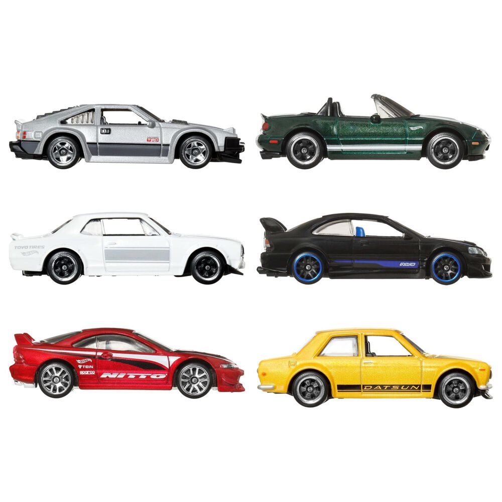 Hot Wheels Toy Cars 1:64 Scale Japanese Multipack Vehicles in Multicolor &#40;Set of 6&#41;, , large