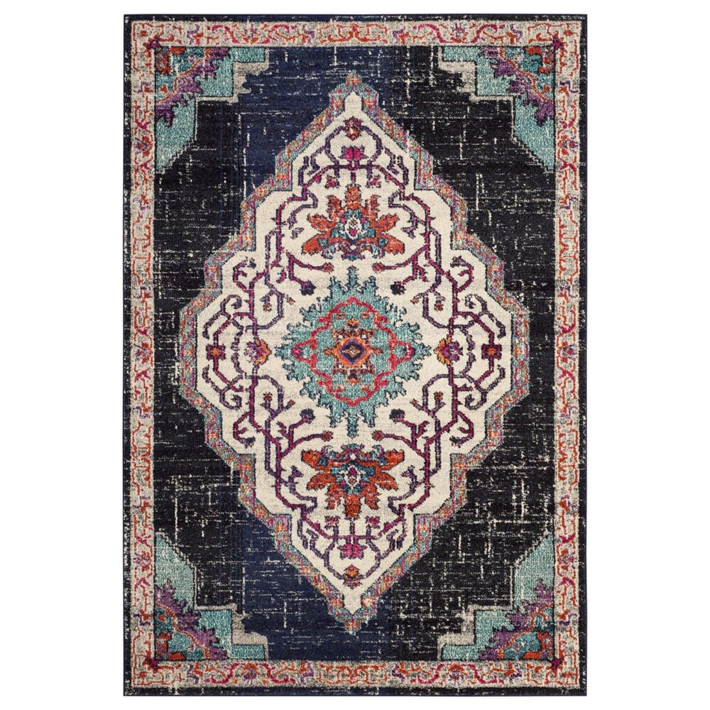 Safavieh Monaco MNC254Z 5"1" x 7"7" Black and Blue Area Rug, , large
